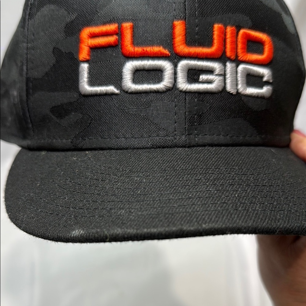 Fluid Logic Black Camo Racing Cap with Orange & Silver Logo, NEW! - Picture 16 of 16